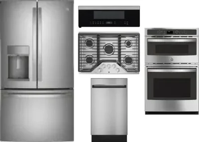 5 Piece Package Includes Refrigerator, Cooktop, Wall Oven, Microwave And Dishwasher